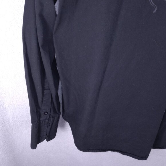 Carbon Black Men’s Button-Up Shirt XXL Black Crest Design 2000s Streetwear Y2K - Picture 6 of 15